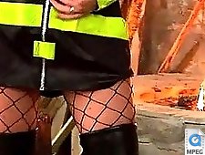 3 movies - The lusty girl is wearing her fishnet pantyhose on the naked pussy and she pleasingly proves this fact having taken off the cloths and driving all men
