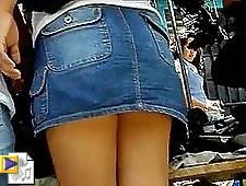 3 movies - Pretty upskirt of unaware girls