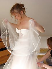 10 pictures - Naughty Brides upskirt photos
