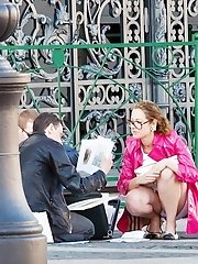 12 pictures - Fantastic upskirts on stairs