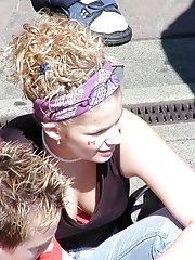 10 pictures - Downblouse parade upskirt pics