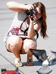 12 pictures - Upskirt girls expose their panties