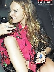 20 pictures - Lindsey Lohan upskirting panties and pussy