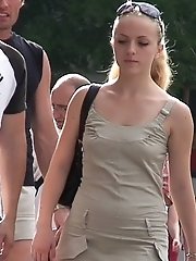 12 pictures - Look up a skirt, of beautiful teen blondie