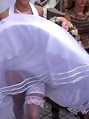 10 pictures - Naughty Brides upskirt photos