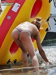 12 pictures - Approaching bikini girls so closely