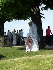 10 pictures - Naughty Brides upskirt photos