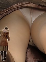 8 pictures - pantie hose under skirt pics