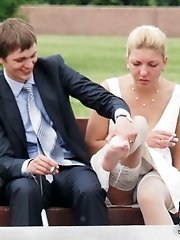 12 pictures - Panty upskirts filmed outdoors