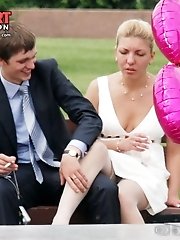 12 pictures - Panty upskirts filmed outdoors