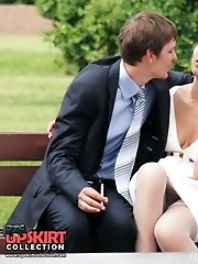 12 pictures - Panty upskirts filmed outdoors