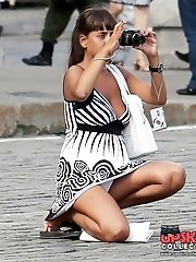 12 pictures - Very sexy panties up short skirts