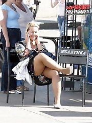 12 pictures - Very sexy panties up short skirts