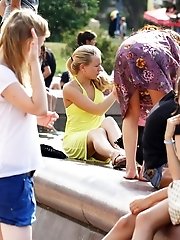 12 pictures - Very sexy panties up short skirts