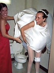 10 pictures - Naughty Brides upskirt photos