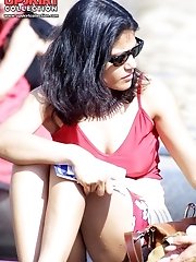 12 pictures - Sexy white panty up the skirt