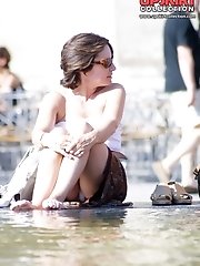 12 pictures - Sexy white panty up the skirt