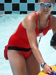 12 pictures - Girl notice our lewd bikini hunter