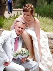 10 pictures - Naughty Brides upskirt photos