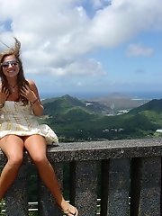 12 pictures - Nasty upskirt pics with babes demonstrating panties