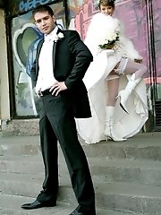 10 pictures - Naughty Brides upskirt photos