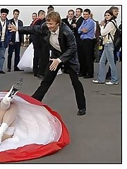 10 pictures - Naughty Brides upskirt photos