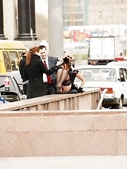 12 pictures - Eye-catching bend over up skirt