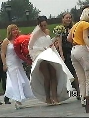 10 pictures - Naughty Brides upskirt photos