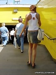 15 pictures - Sweet babes never mind their upskirt get shot