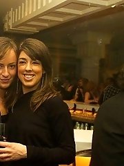 12 pictures - Girls' downblouse is seen as they entertain