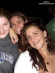 12 pictures - Girls' downblouse is seen as they entertain