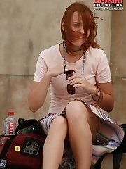 12 pictures - She'd say "oops" if she notice that...wind blows up skirt