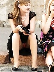 12 pictures - Thrilling pantyhose upskirts