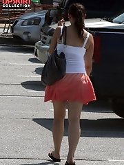 12 pictures - Wind blowing up skirt. It looks really sexy