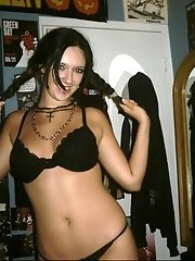 12 pictures - Black lingerie looks great on these white skinned babes