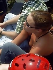10 pictures - Downblouse parade upskirt pics