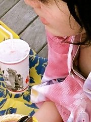 10 pictures - Downblouse parade upskirt pics