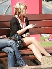 12 pictures - Sexy babes caught on upskirt spy cam