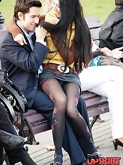 12 pictures - Awesome upskirt views filmed outdoors