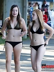 12 pictures - Horniest bikini slip voyeured on cam