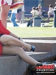 12 pictures - Two hot upskirt babes have fun