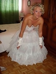 10 pictures - Naughty Brides upskirt photos