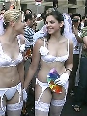 10 pictures - Naughty Brides upskirt photos