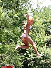 12 pictures - Bikini tan girls exciting exercises
