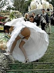 10 pictures - Naughty Brides upskirt photos
