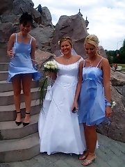 10 pictures - Naughty Brides upskirt photos