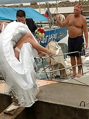 10 pictures - Naughty Brides upskirt photos