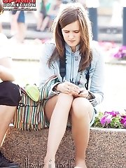 12 pictures - Pretty upskirt girls soak in the sun