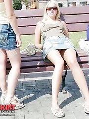 12 pictures - Pretty upskirt girls soak in the sun