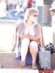 12 pictures - Pretty upskirt girls soak in the sun